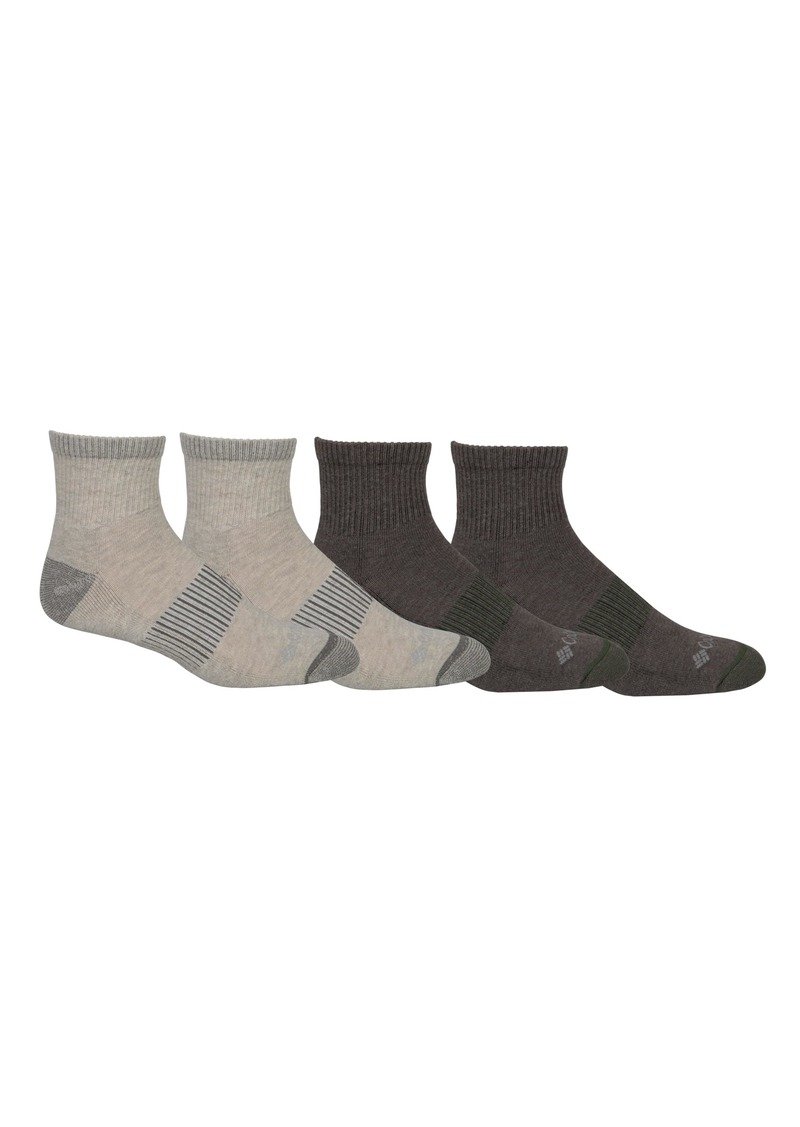 Columbia Men's 4 Pack Everyday Quarter Socks  Shoe Size