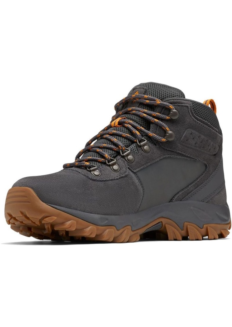 Columbia Men's Newton Ridge Plus II Suede Waterproof Hiking Shoe Dark Grey/Gold Amber