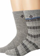 Columbia Men's Pattern Stripe Wool Crew Socks-2 Pairs