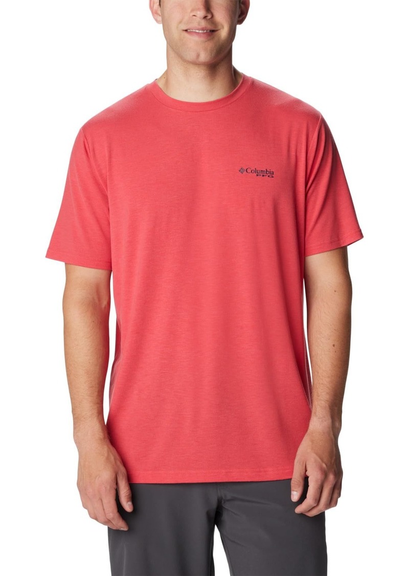 Columbia Men's PFG Sail Tower Tech Tee Short Sleeve Sunset Red/PFG Sail Tower Graphic