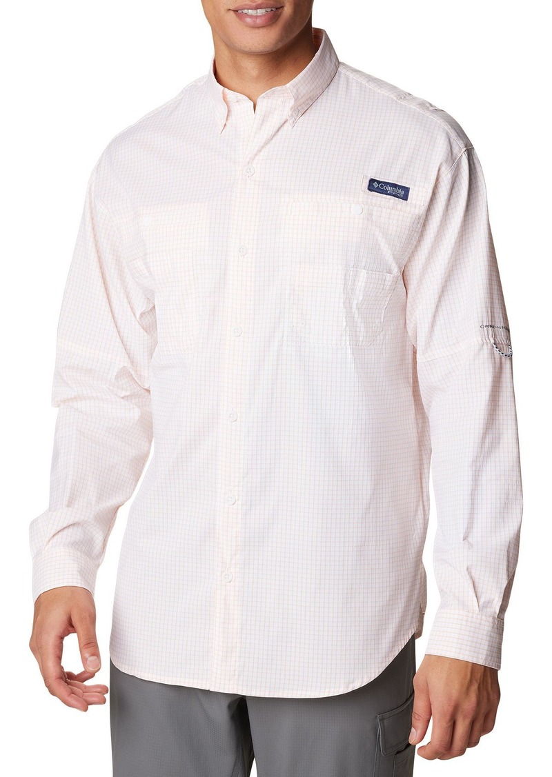 Columbia Men's PFG Super Tamiami Long Sleeve Shirt, Small, Brown