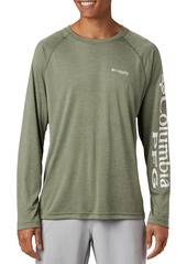 Columbia Men's PFG Terminal Tackle Heather Long Sleeve Shirt, Small, Gray