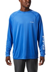 Columbia Men's PFG Terminal Tackle Long Sleeve Shirt, Small, Blue