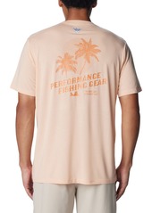 Columbia Men's PFG Uncharted Tech Short Sleeve Tee, Small, Brown | Father's Day Gift Idea