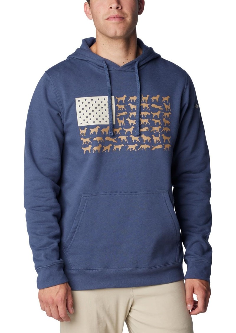 Columbia Men's PHG Game Flag II Hoodie Zinc/Dark Stone Dog Flag