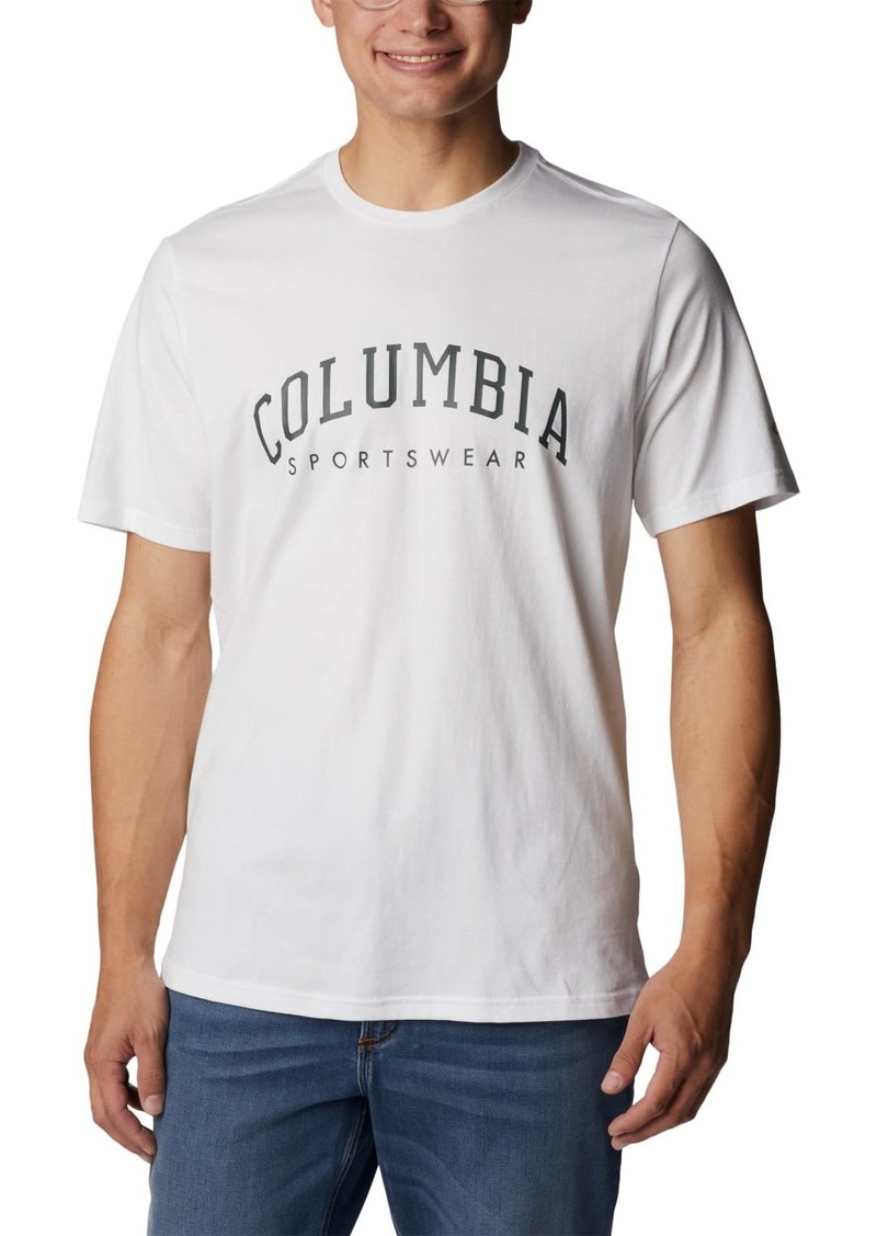 Columbia Men's Rockaway River Graphic Short Sleeve Tee White/CSC Varsity Arch Graphic