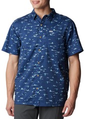 Columbia Men's PFG Super Slack Tide Short Sleeve Shirt, Small, Blue | Father's Day Gift Idea