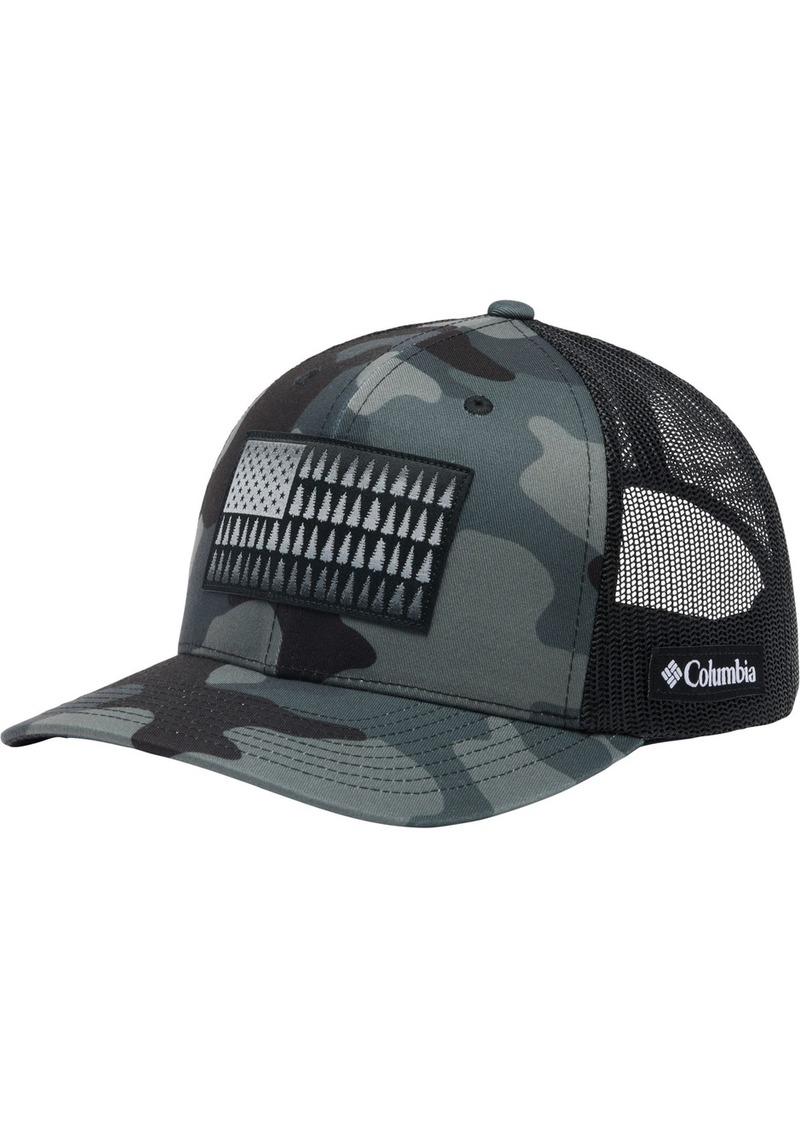 Columbia Men's Tree Flag Mesh Snap Back Hat, Black Mod Camo