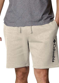 Columbia Men's Trek Relaxed-Fit Stretch Logo-Print Fleece Shorts - Charcoal Heathe