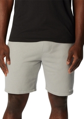 Columbia Men's Trek Relaxed-Fit Stretch Logo-Print Fleece Shorts - Black White Vertical Logo
