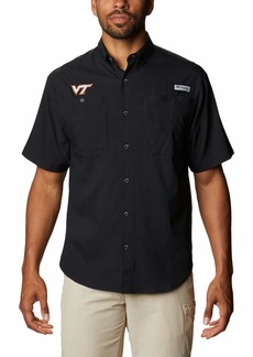 Columbia NCAA Virginia Tech Hokies Men's Tamiami Short Sleeve Shirt  VT - Black