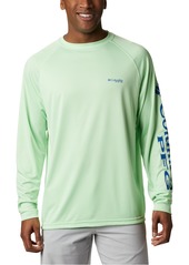 Columbia Pfg Men's Terminal Tackle Upf 50 Quick Dry Shirt - Vivid Blue, Cool Gray Logo