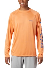 Columbia Pfg Men's Terminal Tackle Upf 50 Quick Dry Shirt - Vivid Blue, Cool Gray Logo