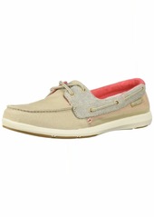 Columbia PFG Women's Delray LOCO PFG Boat Shoe Ancient Fossil red Coral  Regular US