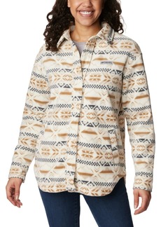 Columbia Women's Benton Springs Shirt Jacket Chalk Checkered Peaks