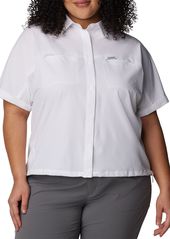 Columbia Women's Boundless Trek Short Sleeve Button Up, 1X, White