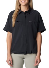 Columbia Women's Boundless Trek Short Sleeve Button Up, Large, Black