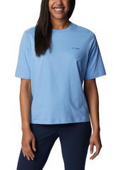 Columbia Women's Bramley Bay Relaxed Tee Agate Blue/PFG Triangle Graphic