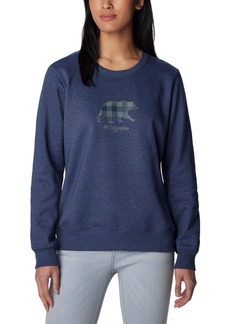 Columbia Women's Hart Mountain II Graphic Crew Nocturnal Heather/Bearly Plaid