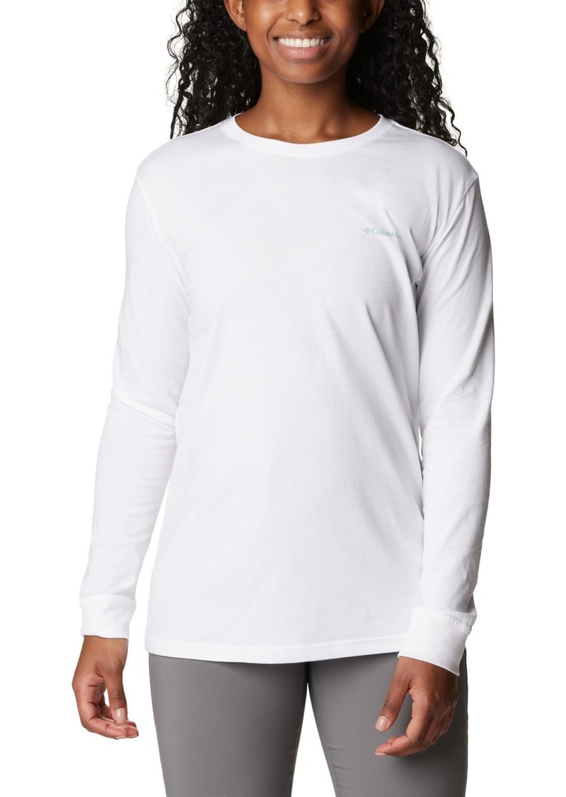 Columbia Women's North Cascades Back Graphic Long Sleeve Tee White/Escape to Nature
