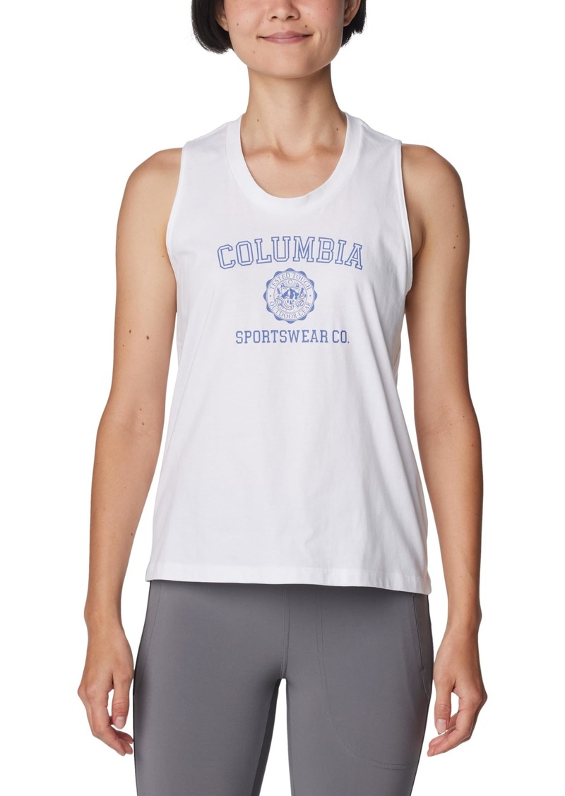 Columbia Women's North Cascades Tank White/CSC Emblem Two