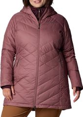 Columbia Women's Plus Size Heavenly Long Hooded Down Jacket, 2X, Brown