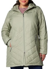 Columbia Women's Plus Size Heavenly Long Hooded Down Jacket, 2X, Brown