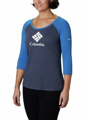 Columbia Women's Plus Size Lodge 3/4 Sleeve Tee Nocturnal Heather/Logo