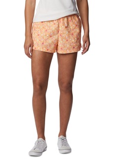 Columbia Women's Sandy River Ii Printed Mid-Rise Shorts - Peach Mini Hibicus