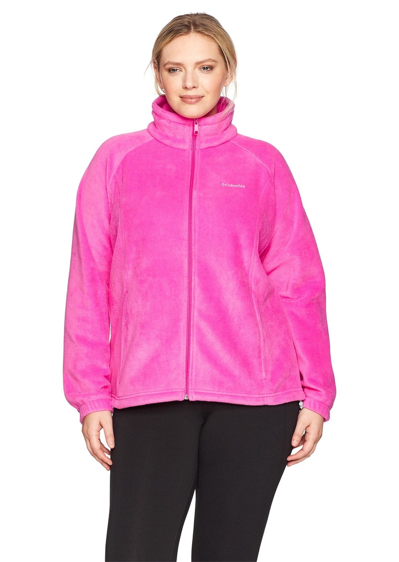 Columbia Womens Plus SizeTested Tough in Pink Benton Springs Fz Plus Size Tested Tough in Pink Benton Springs Full Zip Jacket