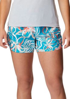 Columbia Women's Super Tamiami Pull-On Shorts, Large, Ocean Teal Tropic Multi