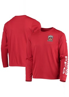 Columbia Youth Scarlet Ohio State Buckeyes PFG Terminal Tackle Long Sleeve Omni-Shade T-Shirt at Nordstrom