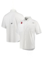 Men's Columbia White Oklahoma Sooners PFG Tamiami Omni-Shade Button-Down Shirt at Nordstrom