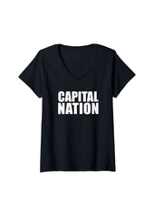 Womens Capitals Columbia Nation V-Neck T-Shirt