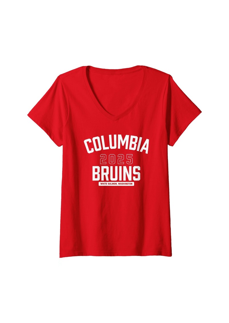 Womens Columbia Bruins White Salmon Washington 2025 V-Neck T-Shirt