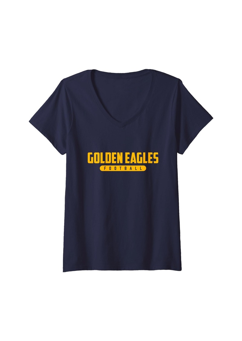 Womens Columbia Central Golden Eagles Football V-Neck T-Shirt