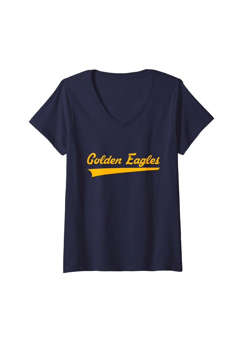 Womens Columbia Central Golden Eagles Vintage Swoosh V-Neck T-Shirt