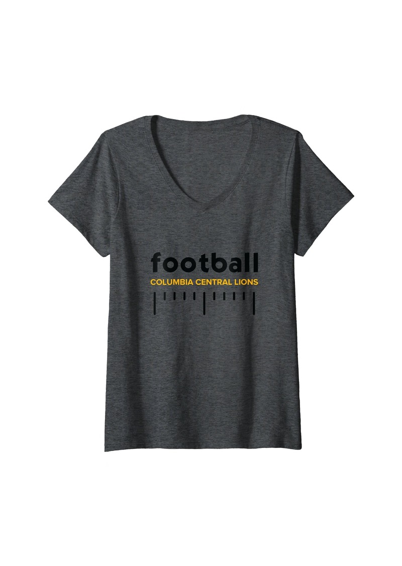 Womens Columbia Central Lions Football Lines HS V-Neck T-Shirt