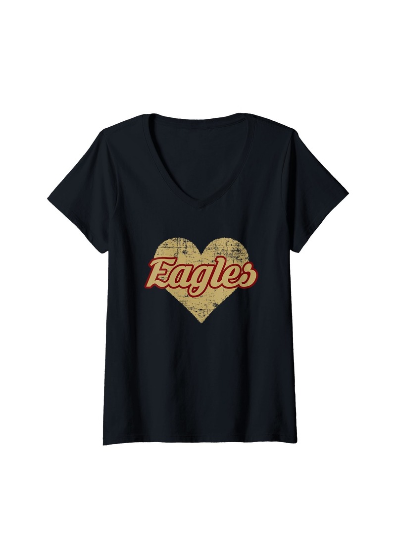 Womens Columbia Eagles Over Heart V-Neck T-Shirt