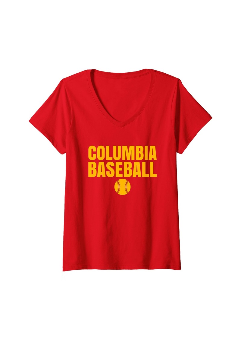 Womens Columbia High School Baseball V-Neck T-Shirt