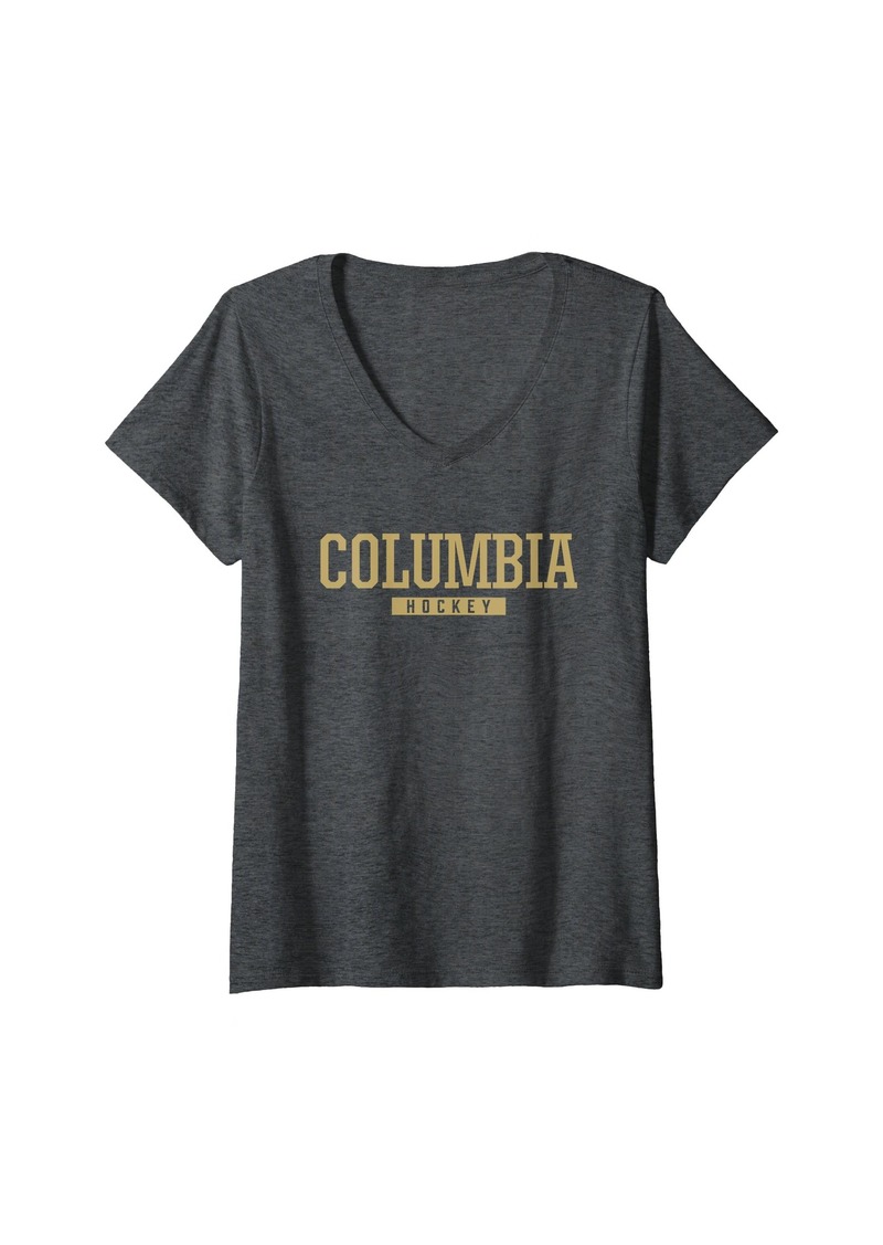 Womens Columbia High School Hockey V-Neck T-Shirt