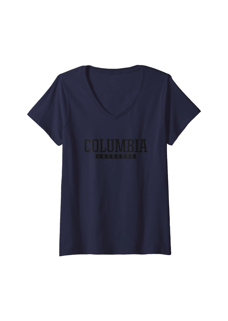 Womens Columbia High School Lacrosse V-Neck T-Shirt