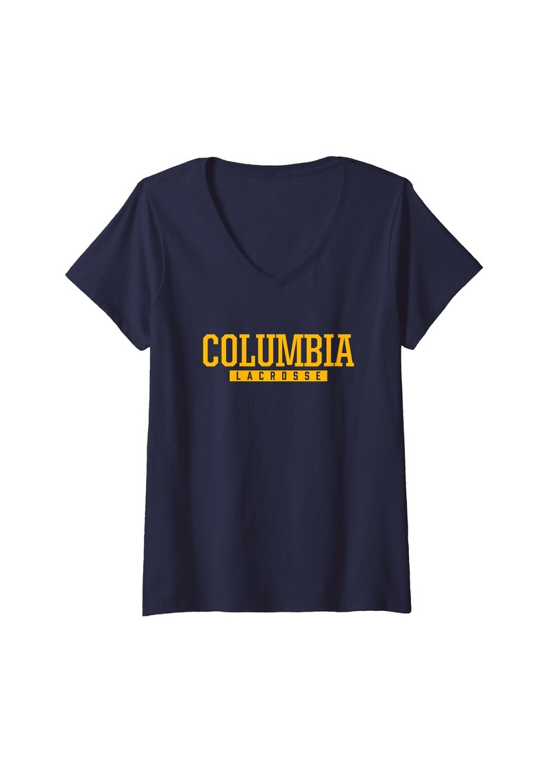 Womens Columbia High School Lacrosse V-Neck T-Shirt