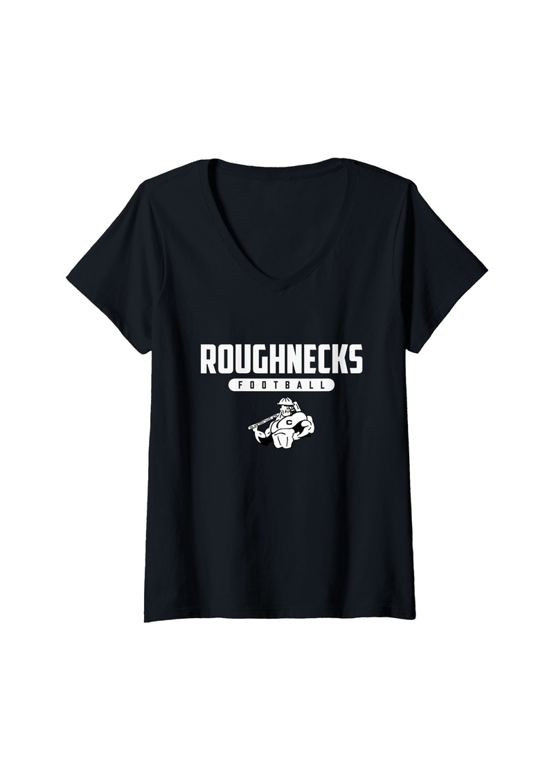 Womens Columbia Roughnecks Logo Football HS V-Neck T-Shirt