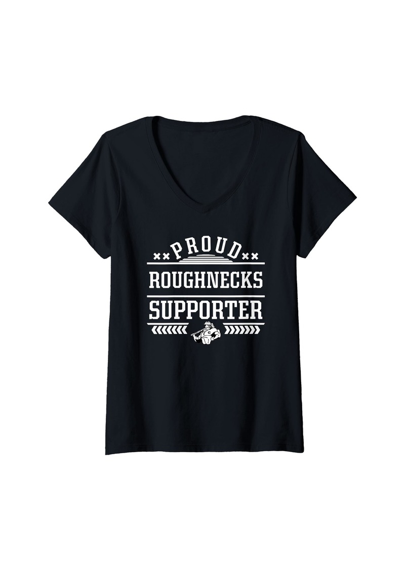 Womens Columbia Roughnecks Logo Proud Supporter HS V-Neck T-Shirt