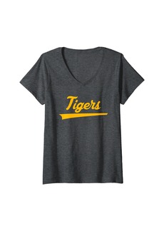 Womens Smith Tigers Vintage Swoosh V-Neck T-Shirt