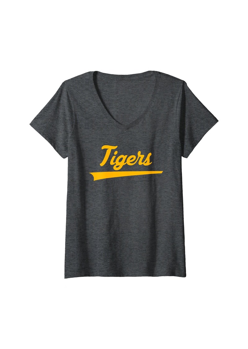 Womens Columbia Tigers Vintage Swoosh V-Neck T-Shirt