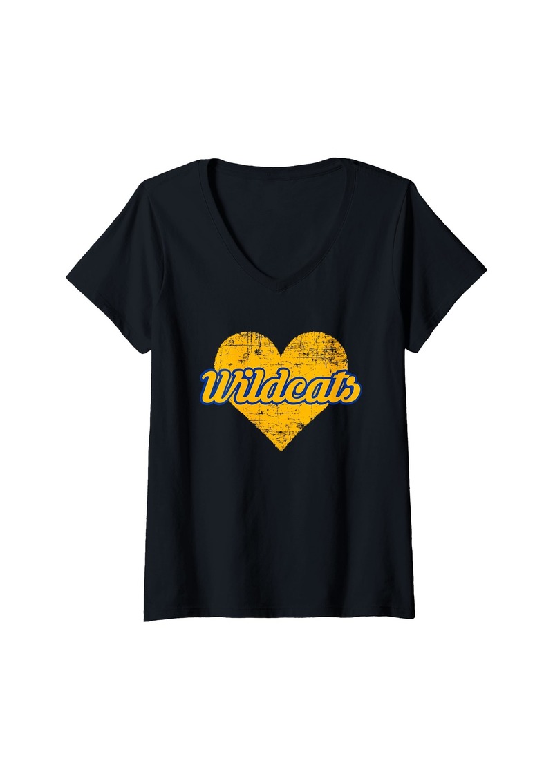 Womens Joseph City Wildcats Over Heart V-Neck T-Shirt