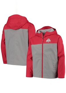 Youth Columbia Scarlet/Gray Ohio State Buckeyes Rainzilla Waterproof Full-Zip Hoodie Jacket at Nordstrom