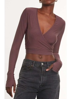 Commando Butter Wrap Top With Thumb Holes In Mink